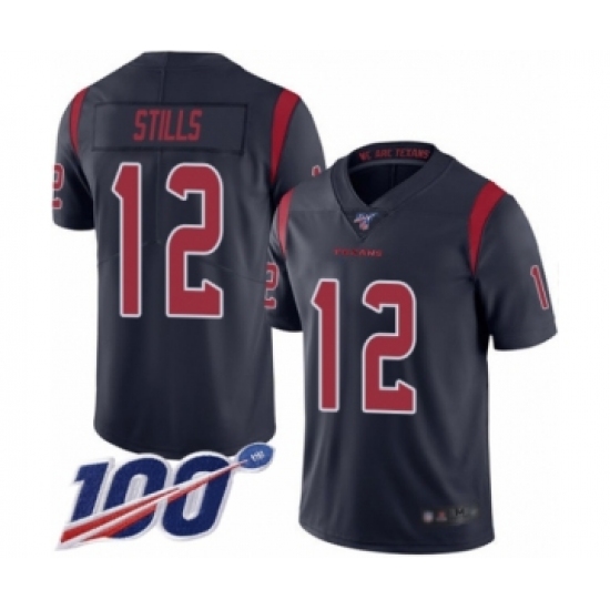 Men's Houston Texans 12 Kenny Stills Limited Navy Blue Rush Vapor Untouchable 100th Season Football Jersey