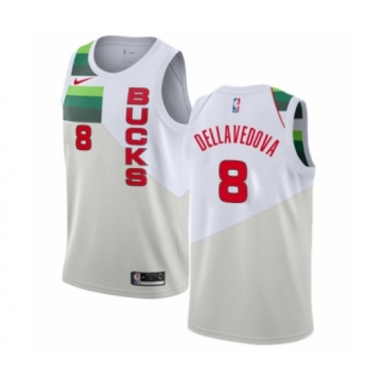 Women's Nike Milwaukee Bucks 8 Matthew Dellavedova White Swingman Jersey - Earned Edition