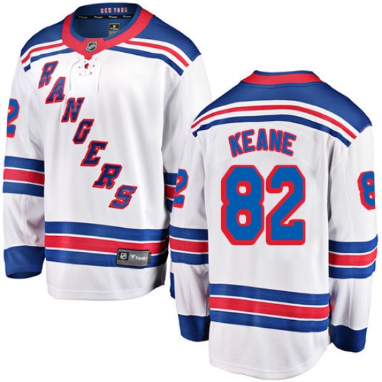 Men's New York Rangers 82 Joey Keane Fanatics Branded White Away Breakaway NHL Jersey