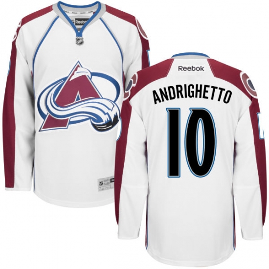 Women's Reebok Colorado Avalanche 10 Sven Andrighetto Authentic White Away NHL Jersey