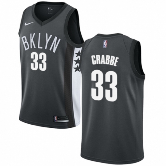 Men's Nike Brooklyn Nets 33 Allen Crabbe Swingman Gray NBA Jersey Statement Edition
