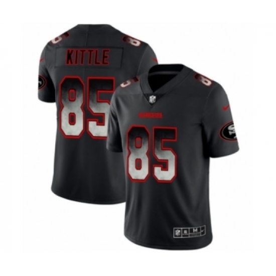 Men's San Francisco 49ers 85 George Kittle Black Smoke Fashion Limited Football Jersey