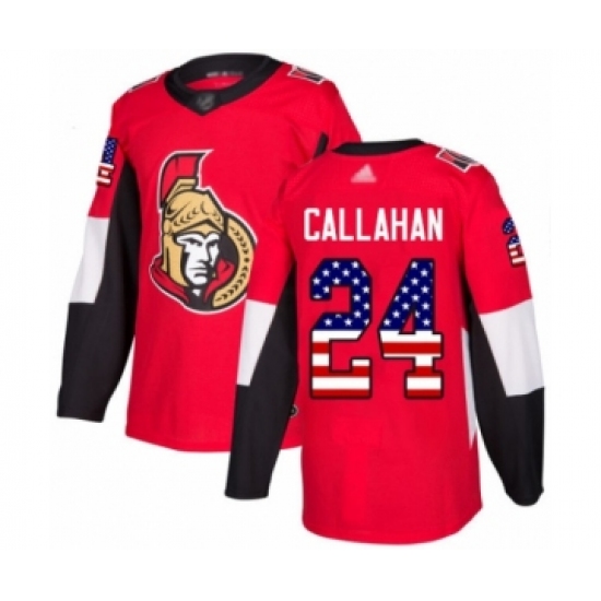 Men's Ottawa Senators 24 Ryan Callahan Authentic Red USA Flag Fashion Hockey Jersey