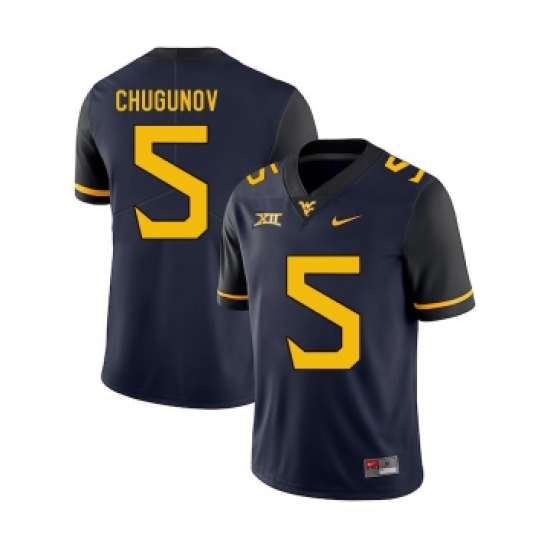 West Virginia Mountaineers 5 Chris Chugunov Navy College Football Jersey