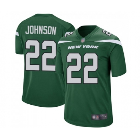 Men's New York Jets 22 Trumaine Johnson Game Green Team Color Football Jersey