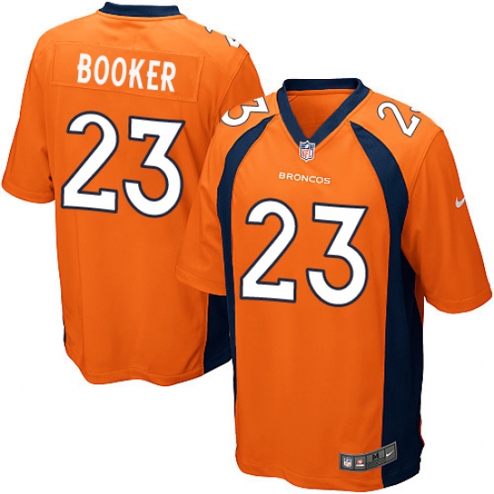 Men's Nike Denver Broncos 23 Devontae Booker Game Orange Team Color NFL Jersey