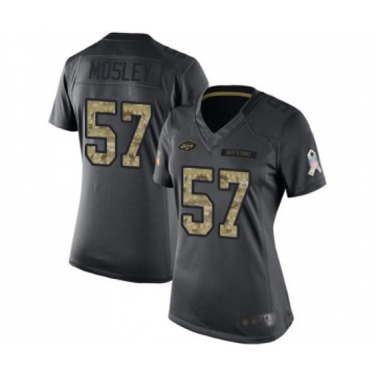 Women's New York Jets 57 C.J. Mosley Limited Black 2016 Salute to Service Football Jersey