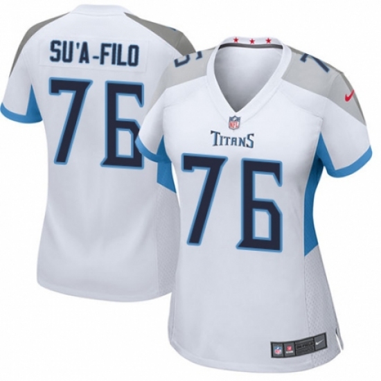 Women's Nike Tennessee Titans 76 Xavier Su'a-Filo Game White NFL Jersey