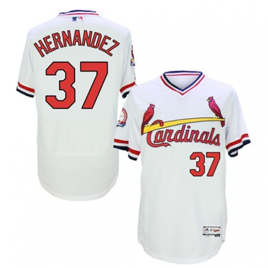 Men's Majestic St. Louis Cardinals 37 Keith Hernandez White Flexbase Authentic Collection Cooperstown MLB Jersey