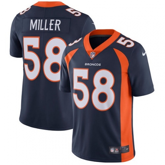 Men's Nike Denver Broncos 58 Von Miller Navy Blue Alternate Vapor Untouchable Limited Player NFL Jersey