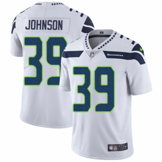 Youth Nike Seattle Seahawks 39 Dontae Johnson White Vapor Untouchable Elite Player NFL Jersey