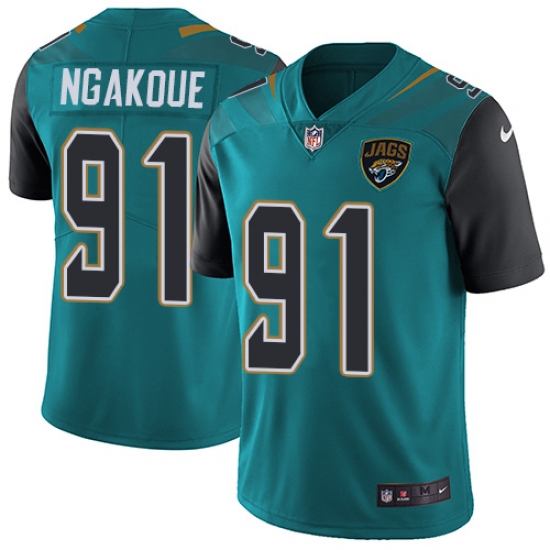 Men's Nike Jacksonville Jaguars 91 Yannick Ngakoue Teal Green Team Color Vapor Untouchable Limited Player NFL Jersey