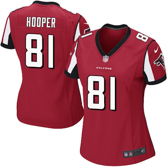 Women's Nike Atlanta Falcons 81 Austin Hooper Game Red Team Color NFL Jersey