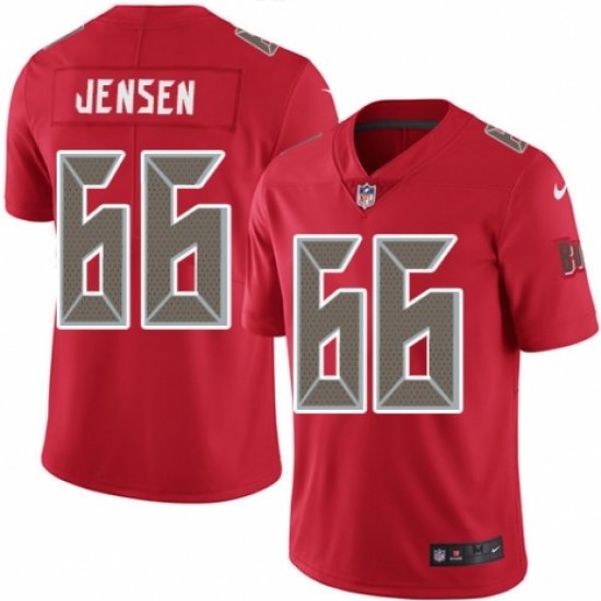 Youth Nike Tampa Bay Buccaneers 66 Ryan Jensen Limited Red Rush Vapor Untouchable NFL Jersey