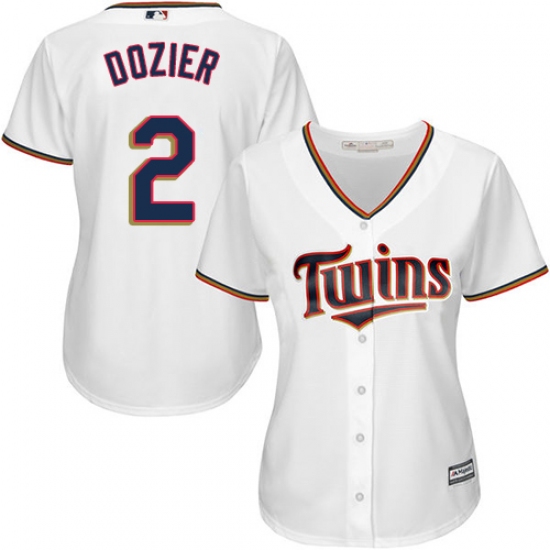 Women's Majestic Minnesota Twins 2 Brian Dozier Authentic White Home Cool Base MLB Jersey