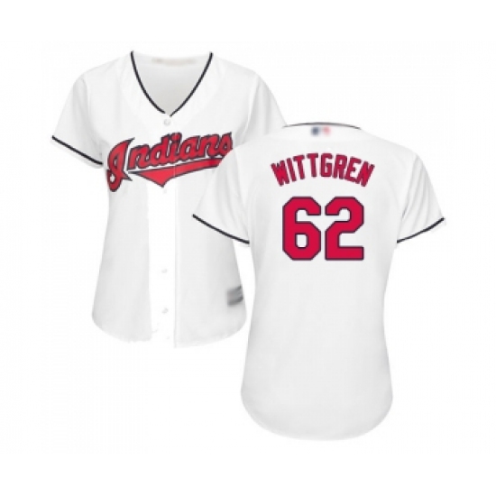 Women's Cleveland Indians 62 Nick Wittgren Replica White Home Cool Base Baseball Jersey