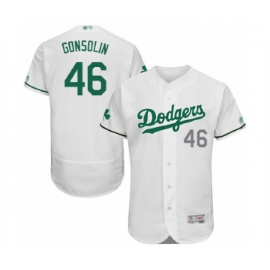 Men's Los Angeles Dodgers 46 Tony Gonsolin White Celtic Flexbase Authentic Collection Baseball Player Jersey