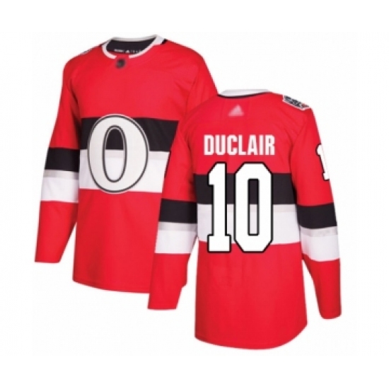 Youth Ottawa Senators 10 Anthony Duclair Authentic Red 2017 100 Classic Hockey Jersey