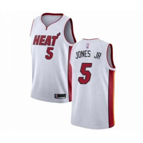 Youth Miami Heat 5 Derrick Jones Jr Swingman White Basketball Jersey - Association Edition
