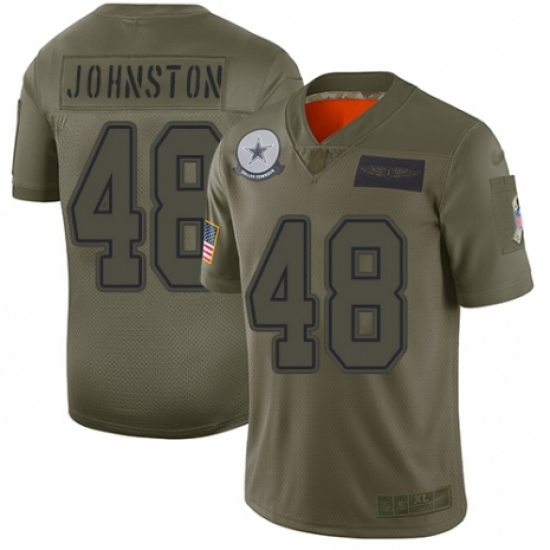 Women's Dallas Cowboys 48 Daryl Johnston Limited Camo 2019 Salute to Service Football Jersey