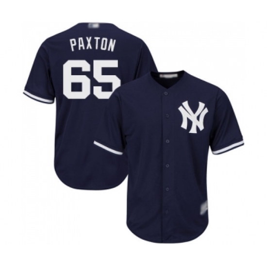 Men's New York Yankees 65 James Paxton Replica Navy Blue Alternate Baseball Jersey