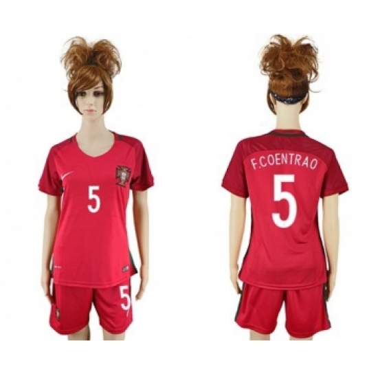 Women's Portugal 5 F.Coentrao Home Soccer Country Jersey