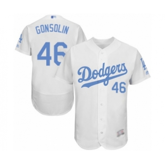 Men's Los Angeles Dodgers 46 Tony Gonsolin Authentic White 2016 Father's Day Fashion Flex Base Baseball Player Jersey