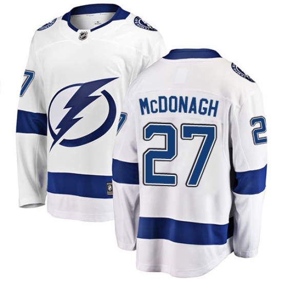 Men's Tampa Bay Lightning 27 Ryan McDonagh Fanatics Branded White Away Breakaway NHL Jersey - Click Image to Close