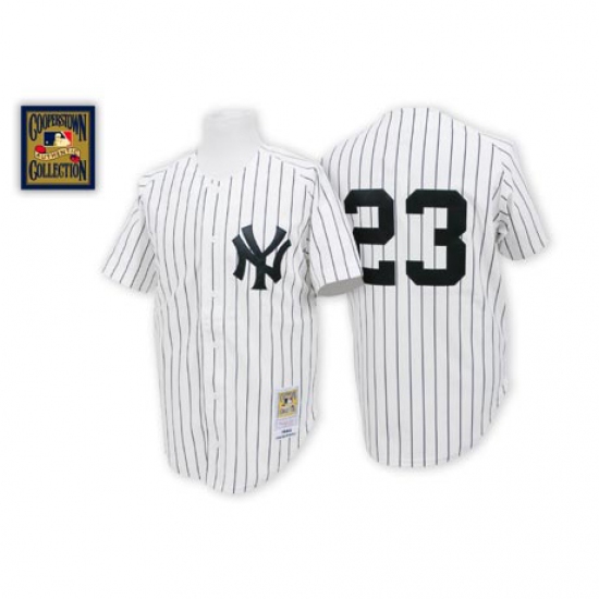Men's Mitchell and Ness New York Yankees 23 Don Mattingly Replica White Throwback MLB Jersey