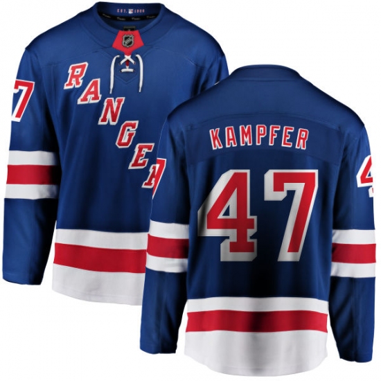 Youth New York Rangers 47 Steven Kampfer Fanatics Branded Royal Blue Home Breakaway NHL Jersey