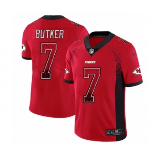 Men's Nike Kansas City Chiefs 7 Harrison Butker Limited Red Rush Drift Fashion NFL Jersey