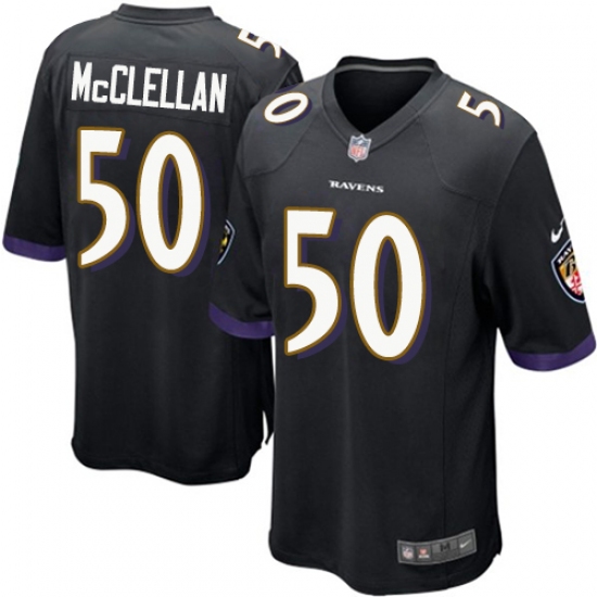 Men's Nike Baltimore Ravens 50 Albert McClellan Game Black Alternate NFL Jersey