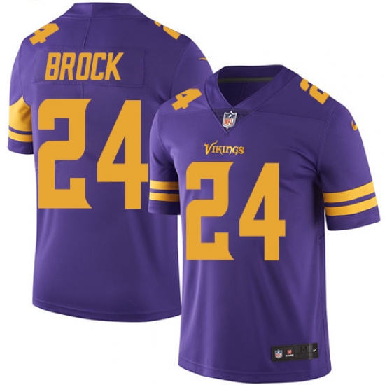 Youth Nike Minnesota Vikings 24 Tramaine Brock Limited Purple Rush Vapor Untouchable NFL Jersey