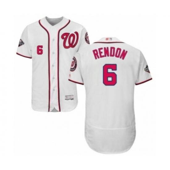 Men's Washington Nationals 6 Anthony Rendon White Home Flex Base Authentic Collection 2019 World Series Bound Baseball Jersey
