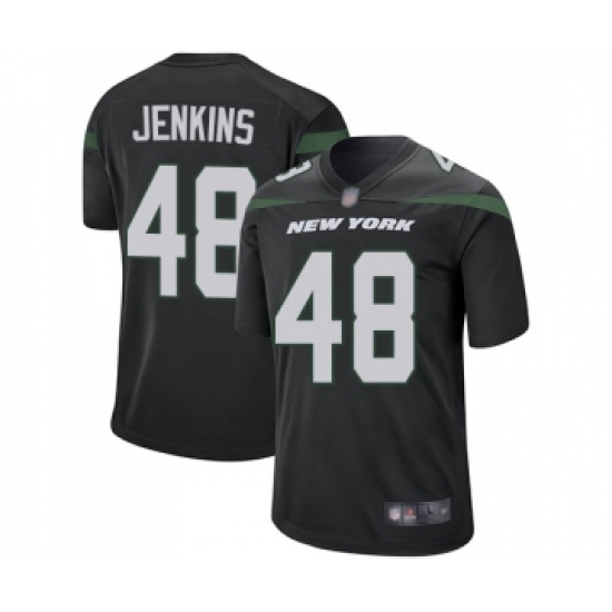 Men's New York Jets 48 Jordan Jenkins Game Black Alternate Football Jersey