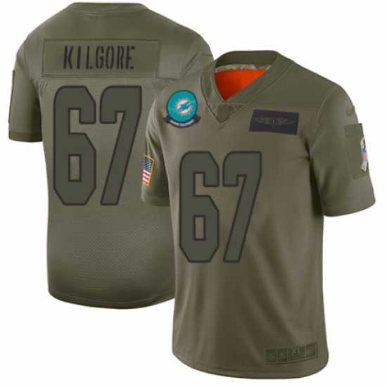 Men's Miami Dolphins 67 Daniel Kilgore Limited Camo 2019 Salute to Service Football Jersey