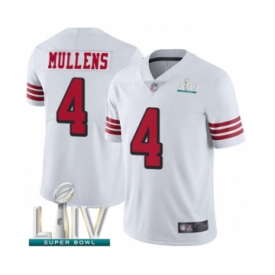 Youth San Francisco 49ers 4 Nick Mullens Limited White Rush Vapor Untouchable Super Bowl LIV Bound Football Jersey