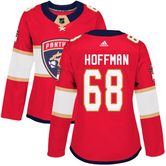 Women's Adidas Florida Panthers 68 Mike Hoffman Authentic Red Home NHL Jersey