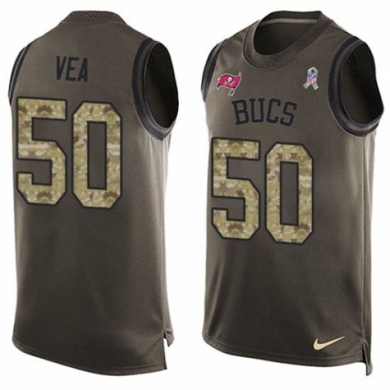 Men's Nike Tampa Bay Buccaneers 50 Vita Vea Limited Green Salute to Service Tank Top NFL Jersey