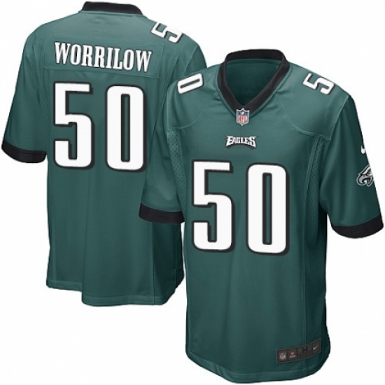 Men's Nike Philadelphia Eagles 50 Paul Worrilow Game Midnight Green Team Color NFL Jersey