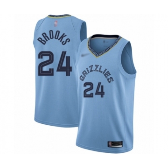 Men's Memphis Grizzlies 24 Dillon Brooks Authentic Blue Finished Basketball Jersey Statement Edition