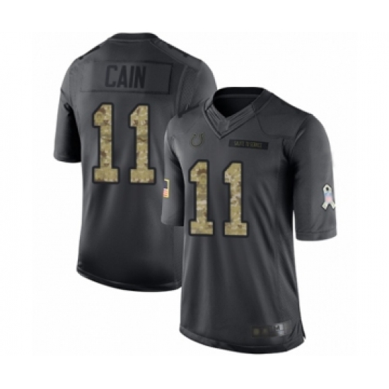Youth Indianapolis Colts 11 Deon Cain Limited Black 2016 Salute to Service Football Jersey