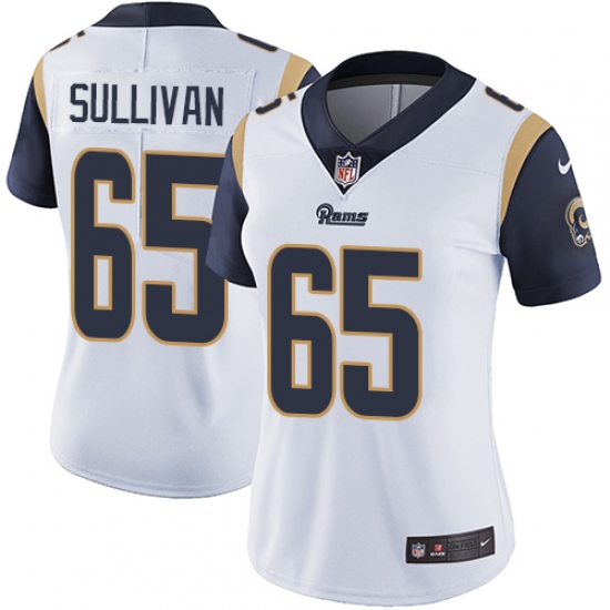 Women's Nike Los Angeles Rams 65 John Sullivan White Vapor Untouchable Elite Player NFL Jersey