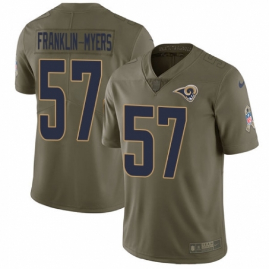 Youth Nike Los Angeles Rams 57 John Franklin-Myers Limited Olive 2017 Salute to Service NFL Jersey