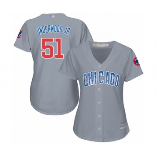 Women's Chicago Cubs 51 Duane Underwood Jr. Authentic Grey Road Cool Base Baseball Player Jersey