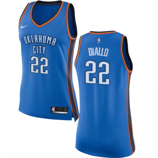 Women's Nike Oklahoma City Thunder 22 Hamidou Diallo Swingman Royal Blue NBA Jersey - Icon Edition