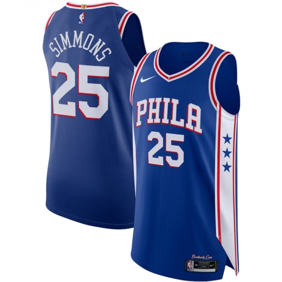 Men's Philadelphia 76ers 25 Ben Simmons Nike Royal 2020-21 Authentic Jersey
