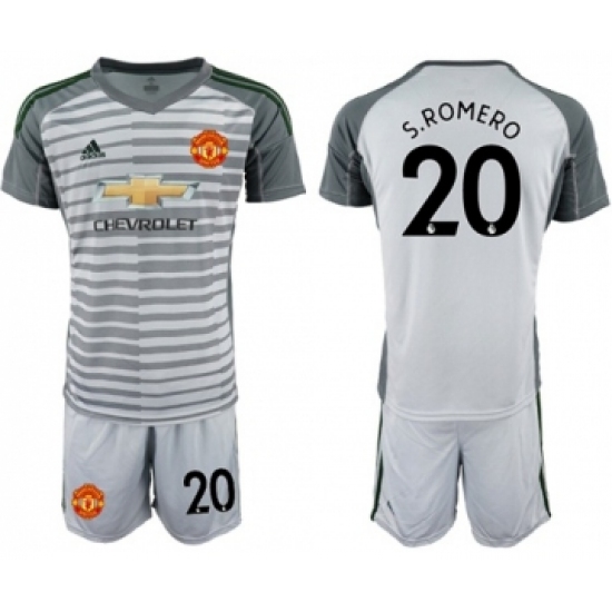 Manchester United 20 S.Romero Grey Goalkeeper Soccer Club Jersey