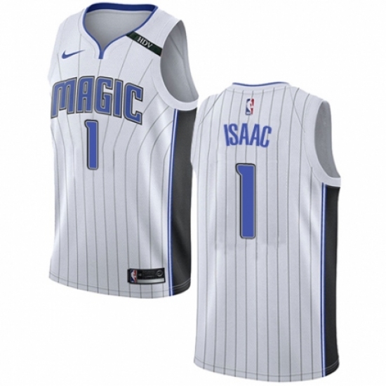 Women's Nike Orlando Magic 1 Jonathan Isaac Swingman NBA Jersey - Association Edition