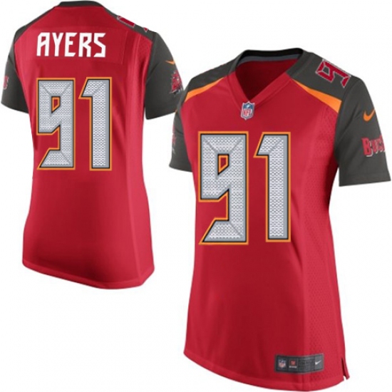 Women's Nike Tampa Bay Buccaneers 91 Robert Ayers Game Red Team Color NFL Jersey